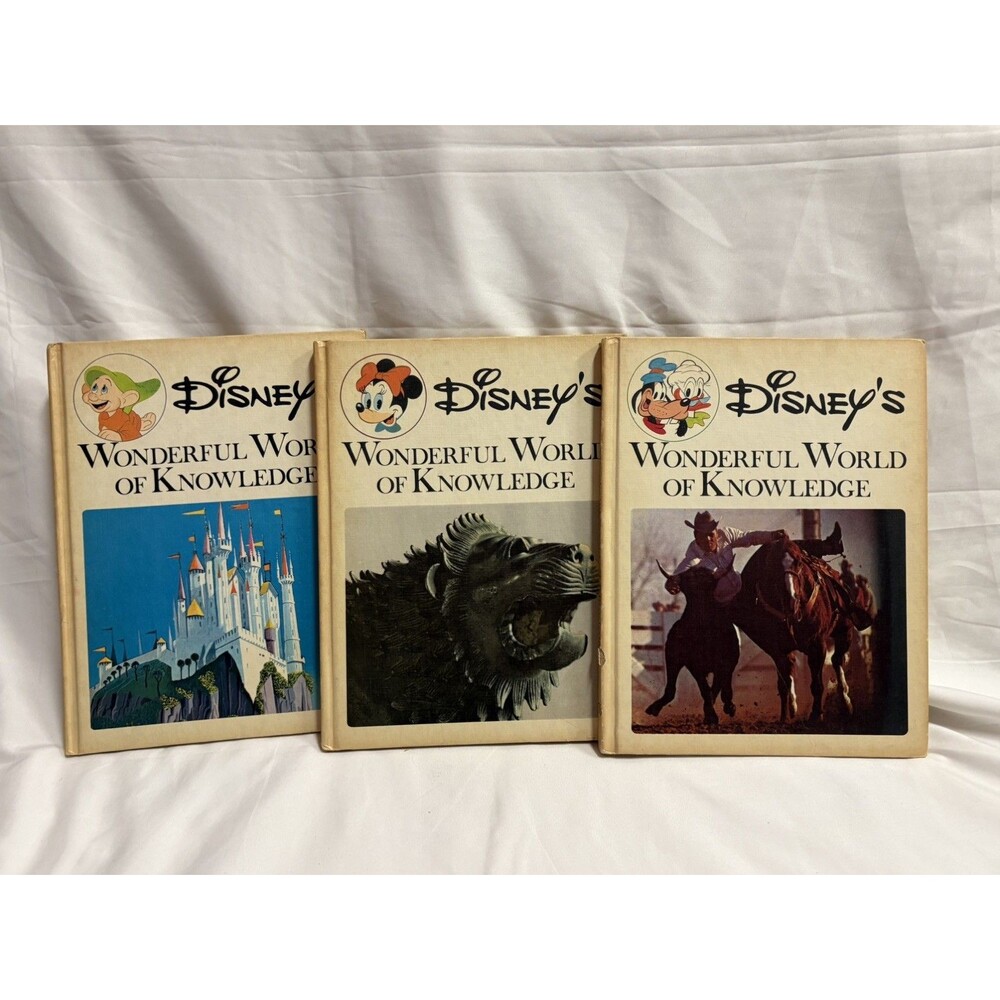 Lot of 4 Vintage Disney Wonderful World of Knowledge Books Vols 10, 14, 16 1971